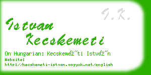 istvan kecskemeti business card